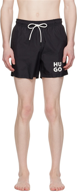 Photo: Hugo Black Printed Swim Shorts