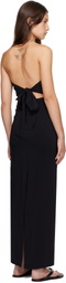 St. Agni Black Strapless Tie Back Maxi Dress