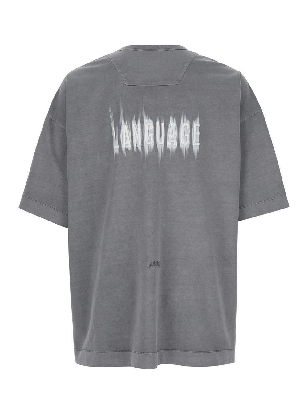 Juun.J Grey T-shirt With Logo Embroidered On The Front And Print On The Back In Cotton Man