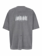 Juun.J Grey T-shirt With Logo Embroidered On The Front And Print On The Back In Cotton Man