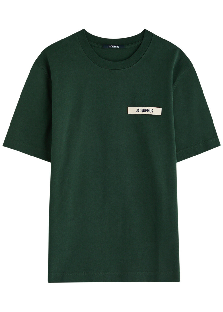 ★JACQUEMUS★ Le Grosgrain Short Sleeve T-Shirt Dark Green 2 Jacquemus Le T-Shirt Gros Grain Cotton T-shirt Dark Green