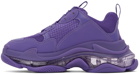 Balenciaga Purple Clear Sole Triple S Sneakers
