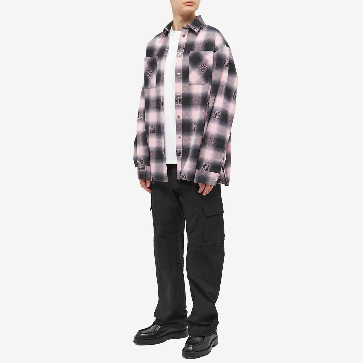 シャツ Givenchy Camicia 4G Givenchy Men's 4G Logo Check Shirt in Bright Pink Givenchy