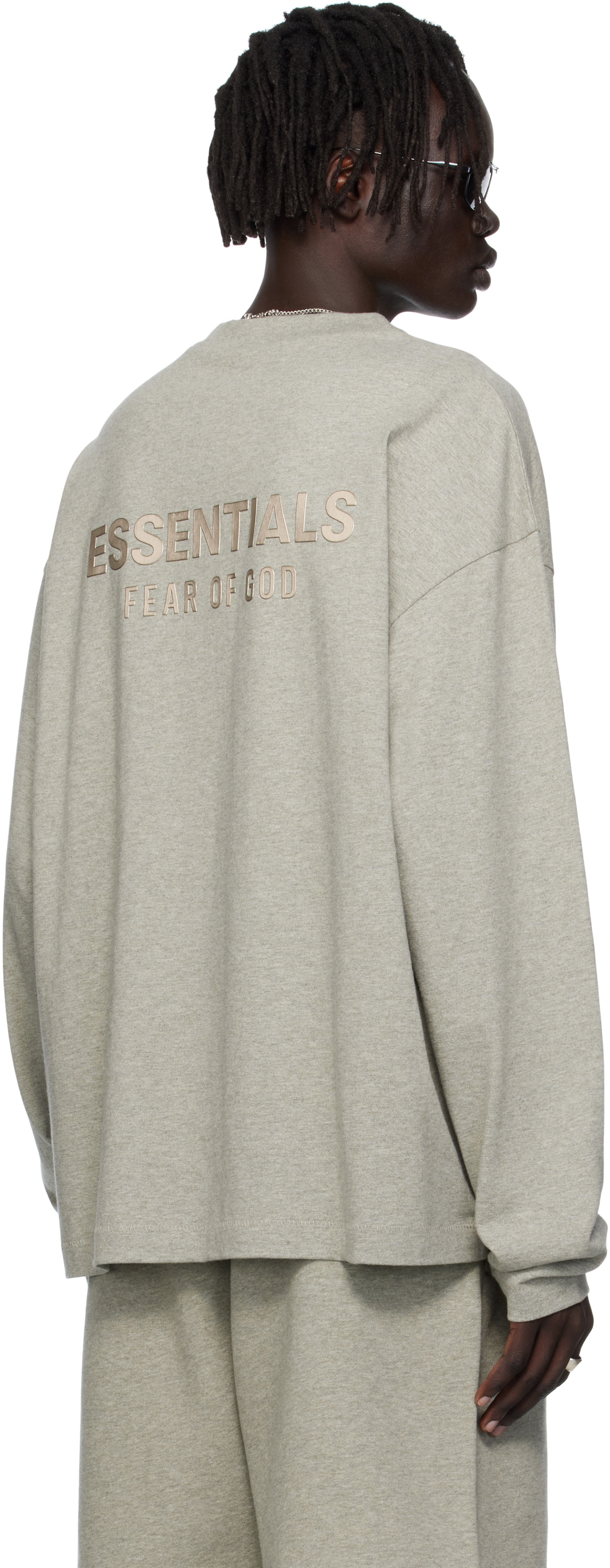 Fear of God ESSENTIALS Gray Classic Fit Long Sleeve T-shirt