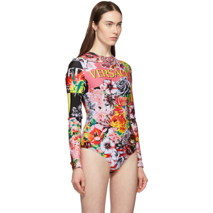 Versace Multicolor Floral Mania Bodysuit Versace