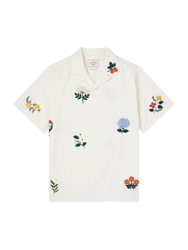 Photo: Portuguese Flannel - Embroidered Organic Cotton Shirt - Neutrals