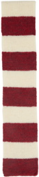 Molly Goddard Red & Off-White Striped Scarf