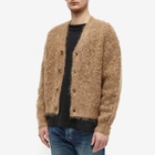 John Elliott Men's Wool Mohair Cardigan in Camel