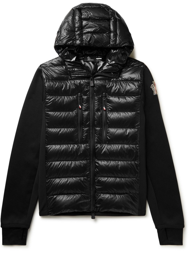 Photo: Moncler Grenoble - Quilted Shell and Knitted Hooded Down Ski Jacket - Black