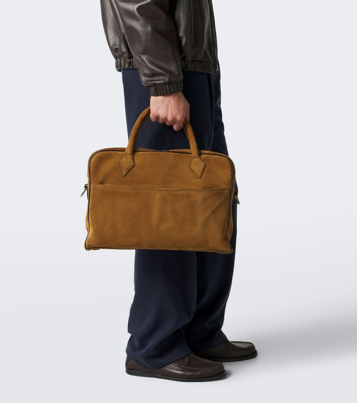 Métier Closer Slim suede briefcase