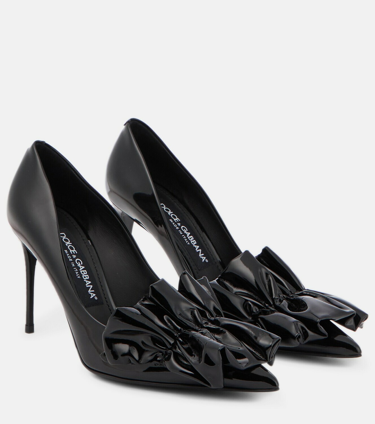 Dolce & Gabbana Beige Patent Leather Stiletto Heel Pump Shoes
