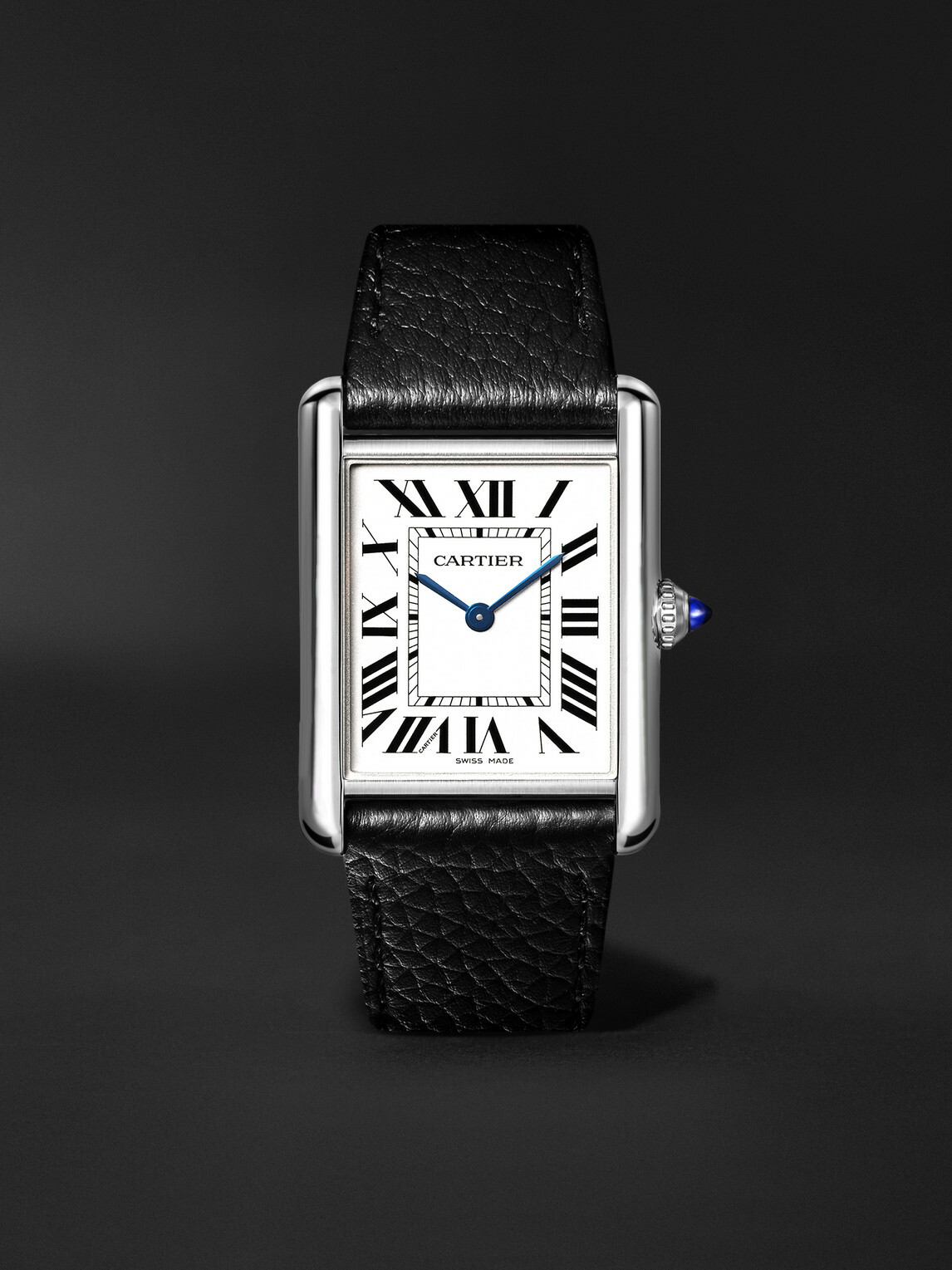 Cartier - Tank Must de Cartier SolarBeat™ 33.7mm stainless steel and leather watch