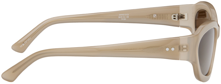 Dries Van Noten Beige Linda Farrow Edition Goggle Sunglasses