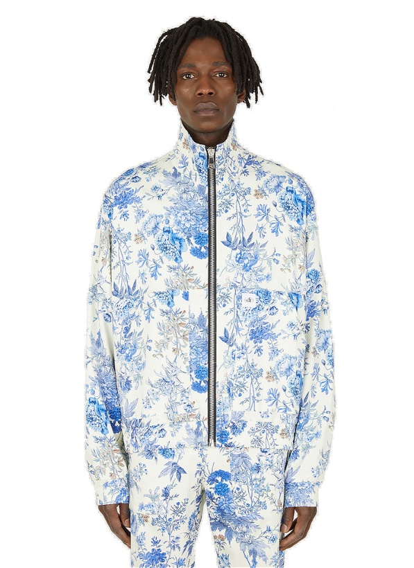 Photo: Floral Zip-Up Track Jacket in Blue