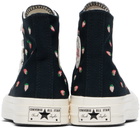 Converse Black Chuck 70 Embroidered Strawberries Sneakers