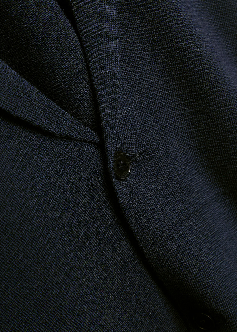 John Smedley Autry Merino Wool Cardigan Navy