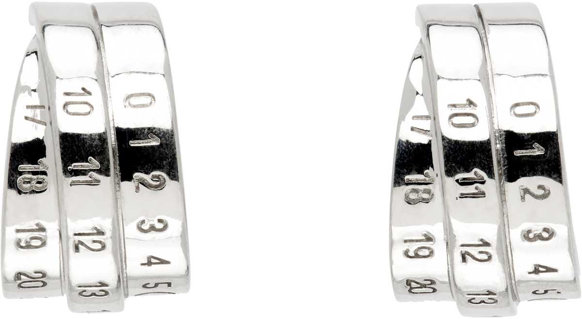 MM6 Maison Margiela Silver Key Tag Earrings MM6 Maison Margiela