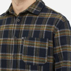 Pass~Port Men's Workers Flannel Shirt in Navy