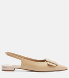 Manolo Blahnik Maylura croc-effect leather slingback flats