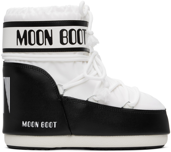 Photo: Moon Boot White & Black Icon Low Boots