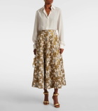 Markarian Marjorie floral brocade midi skirt