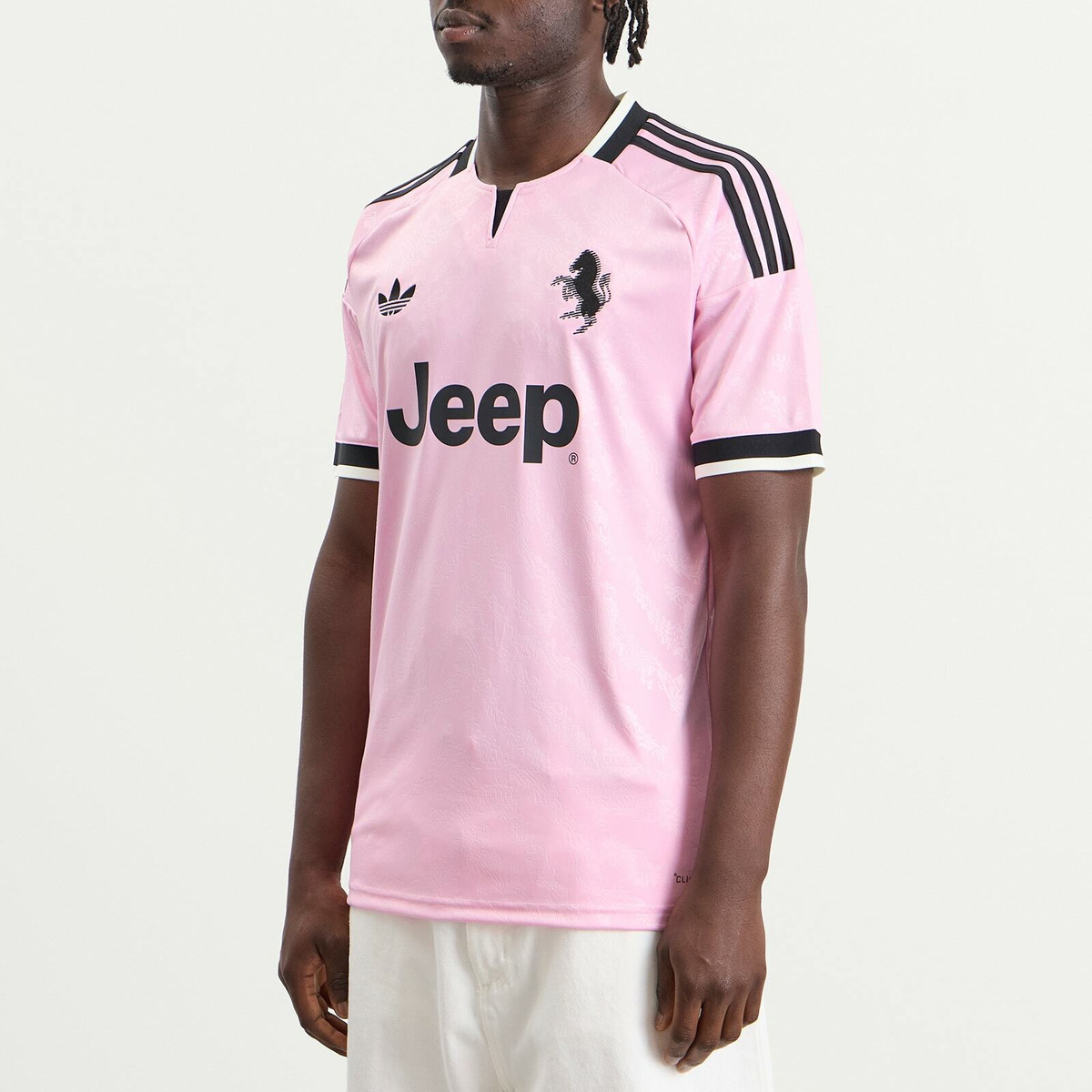 Adidas Men's Juventus FC Away Jersey in True Pink/Black