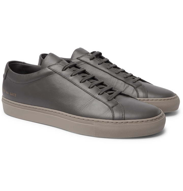 Photo: Common Projects - Original Achilles Saffiano Leather Sneakers - Gray