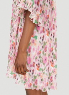 Plisse Floral Dress in Pink