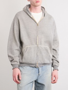 A.PRESSE - Cotton-Jersey Zip-Up Hoodie - Gray