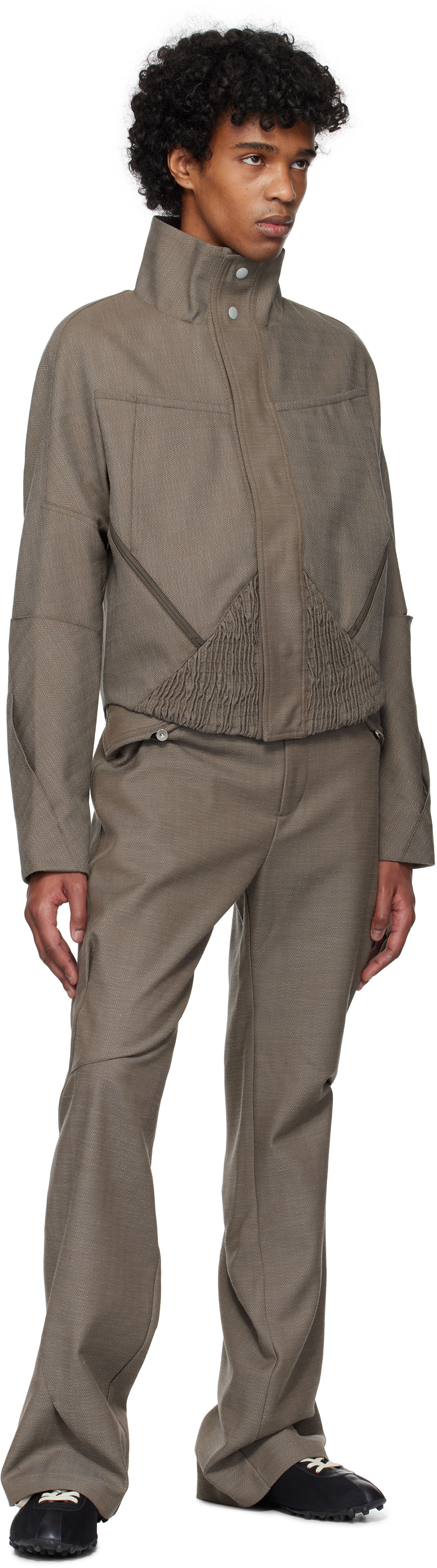 Kiko Kostadinov Brown Zafar Cropped Jacket Kiko Kostadinov