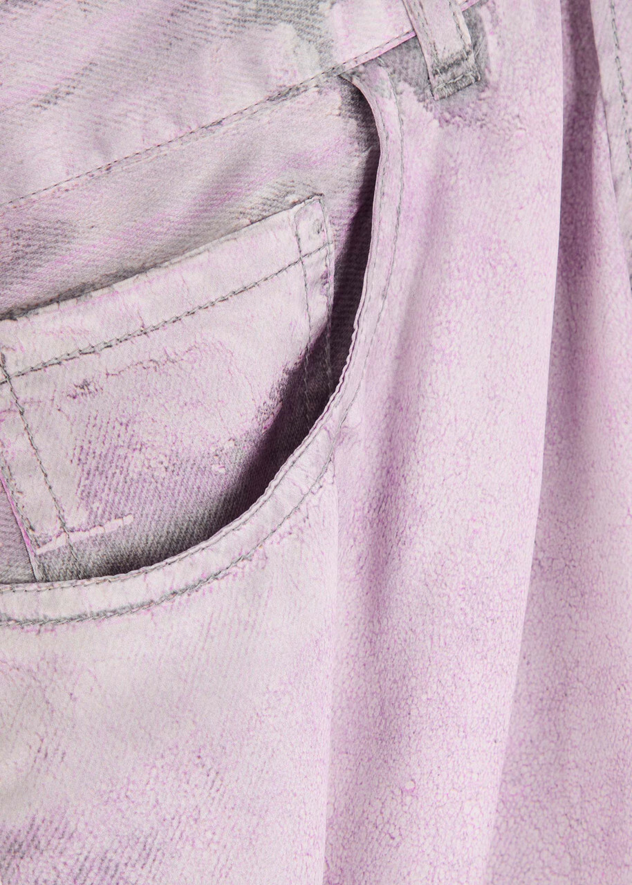 Haikure Bethany Crack Print Silk Jeans Lilac
