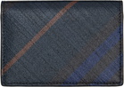 Burberry Navy Check Folding Card Holder