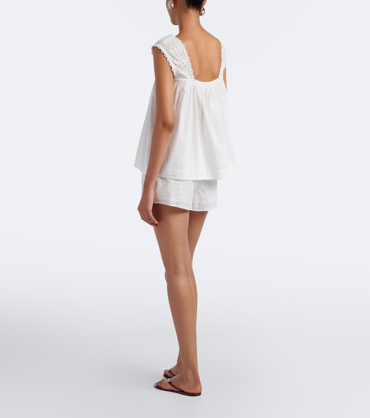 Posse Harriet embroidered cotton poplin shorts