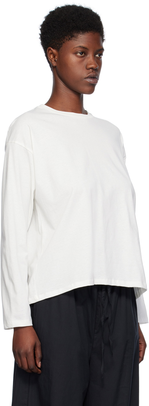 Baserange White Loose Long Sleeve T-Shirt Baserange