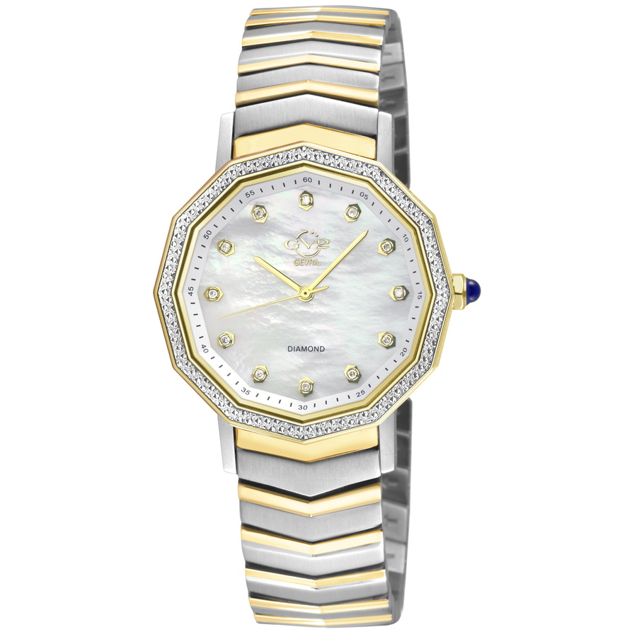 GV2 by Gevril Spello Ii Diamond Mother of Pearl Dial Ladies Watch 14516B