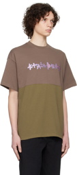 Brain Dead Brown & Khaki Amoeba Football T-Shirt