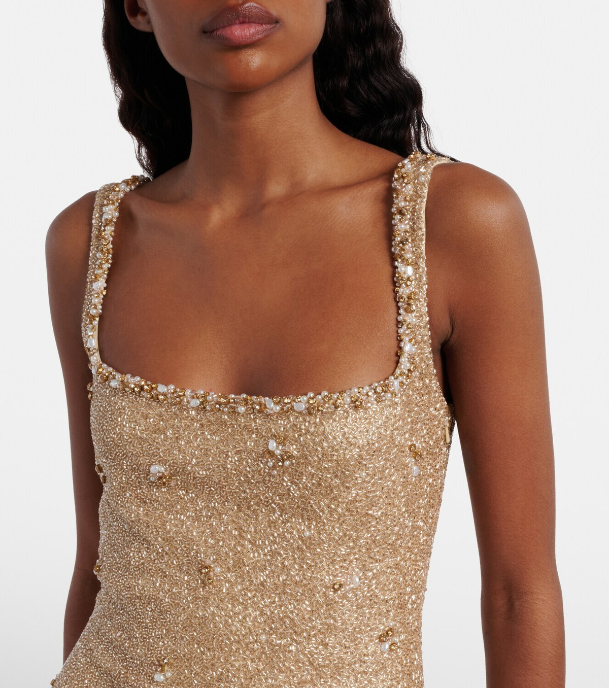 Clio Peppiatt Athena embellished minidress
