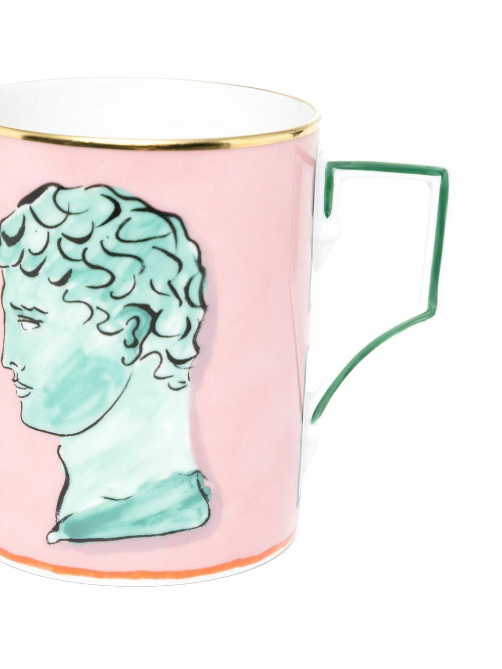 GINORI 1735 X Luke Edward Hall Pink Il Viaggio Di Nettuno Porcelain Mug
