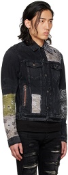 AMIRI Black Bandana Art Patch Denim Jacket