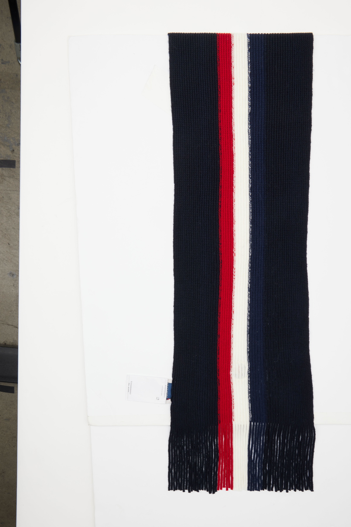 Moncler Navy Tricolor Wool Scarf Moncler