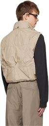 Our Legacy Beige Cropped Exhale Puffa Vest