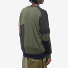 Comme des Garçons Homme Men's Mixed Panel Cardigan in Khaki