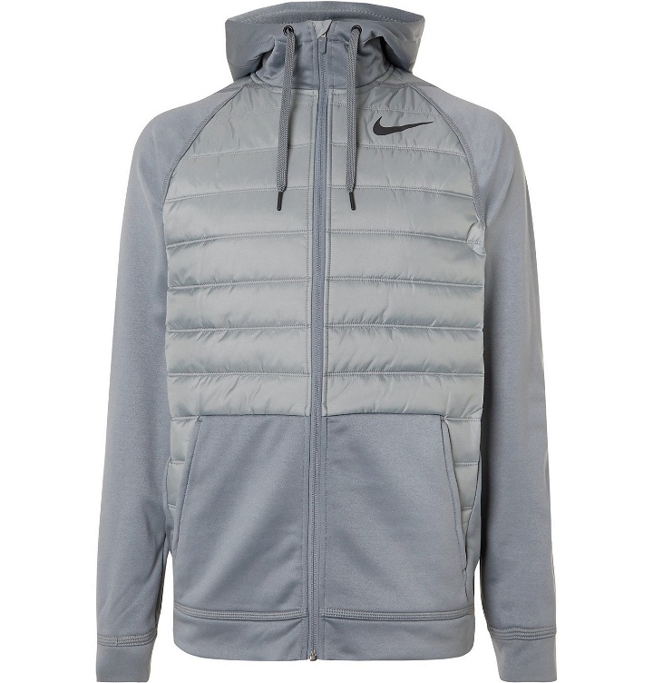 Photo: Nike Training - Panelled Quilted Shell and Therma Jacket - Gray