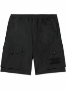 Stone Island - Ghost Straight-Leg Logo-Appliquéd Cotton-Canvas Shorts - Black