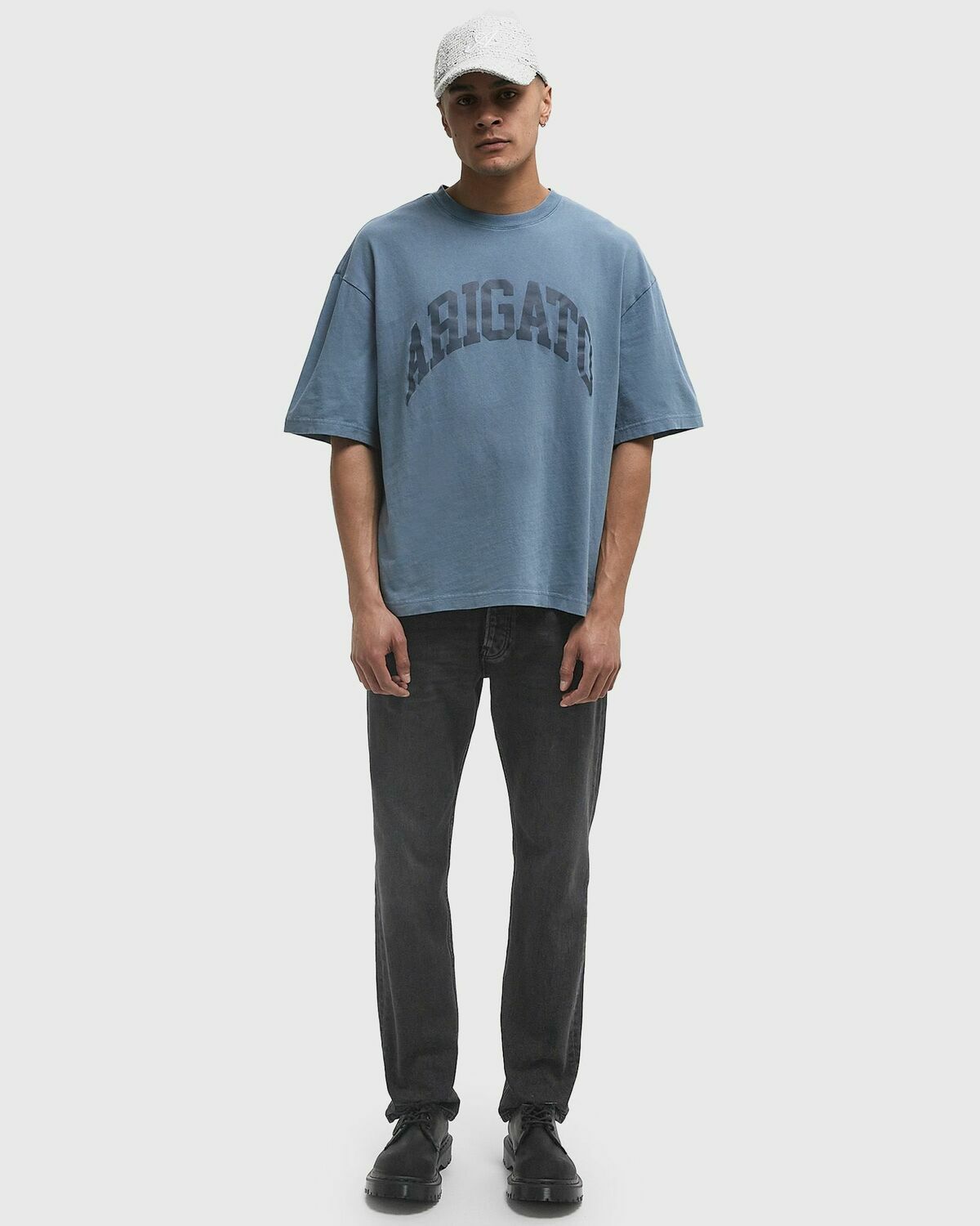 Axel Arigato Link Washed Tee Blue Mens Shortsleefe
