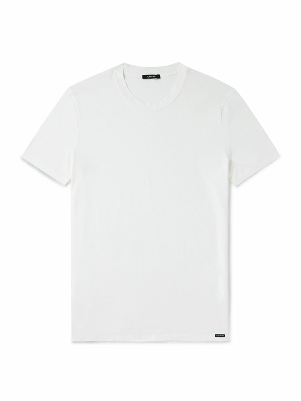 Photo: TOM FORD - Slim-Fit Stretch Cotton and Modal-Blend T-Shirt - White