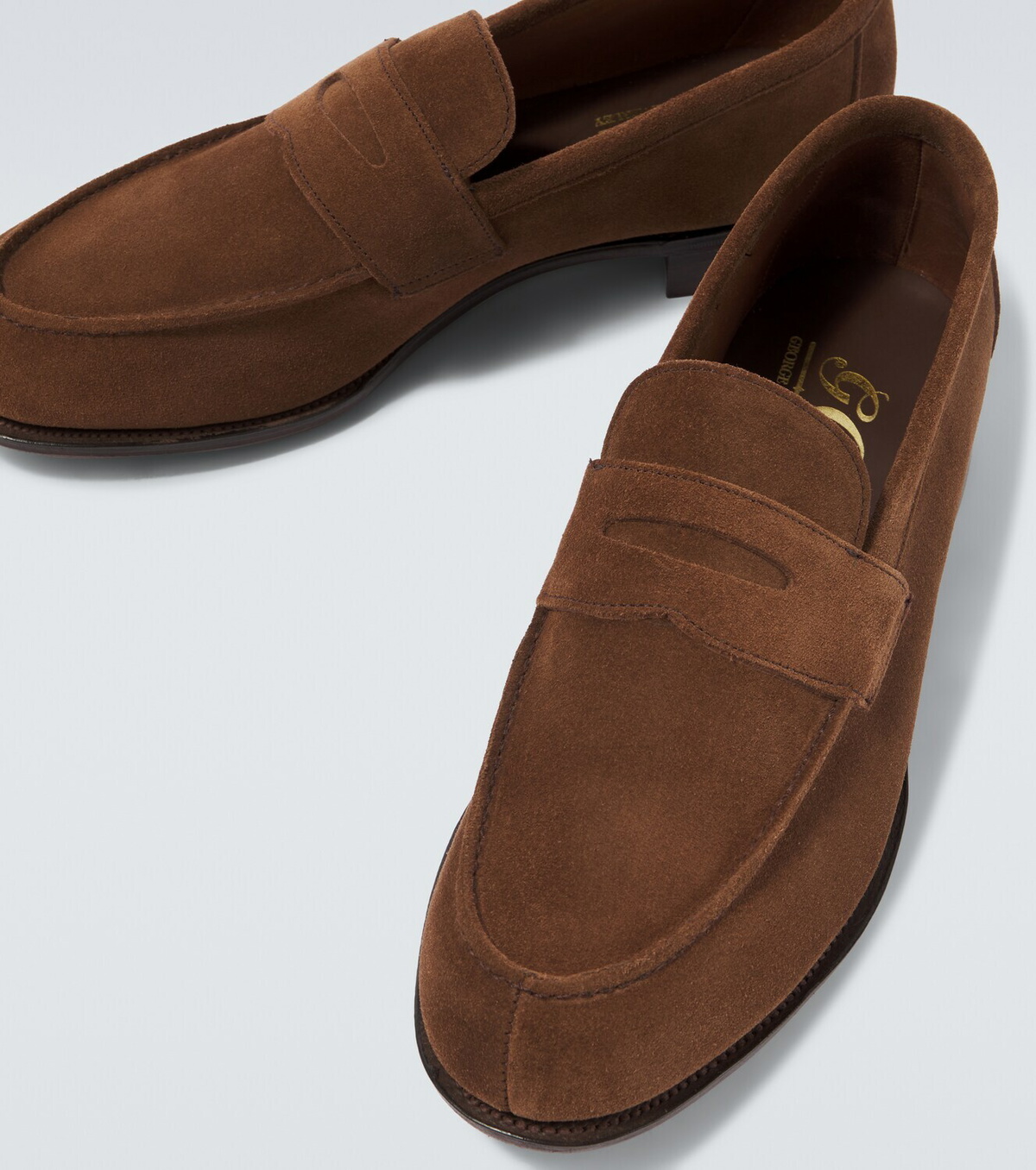 George Cleverley Cannes suede penny loafers