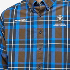 Men's AAPE Now Checked Shirt in Brown (Navy)