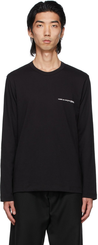 Photo: Comme des Garçons Shirt Black Logo Long Sleeve T-Shirt