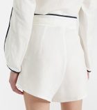 Adriana Degreas Bicolor linen-blend Bermuda shorts